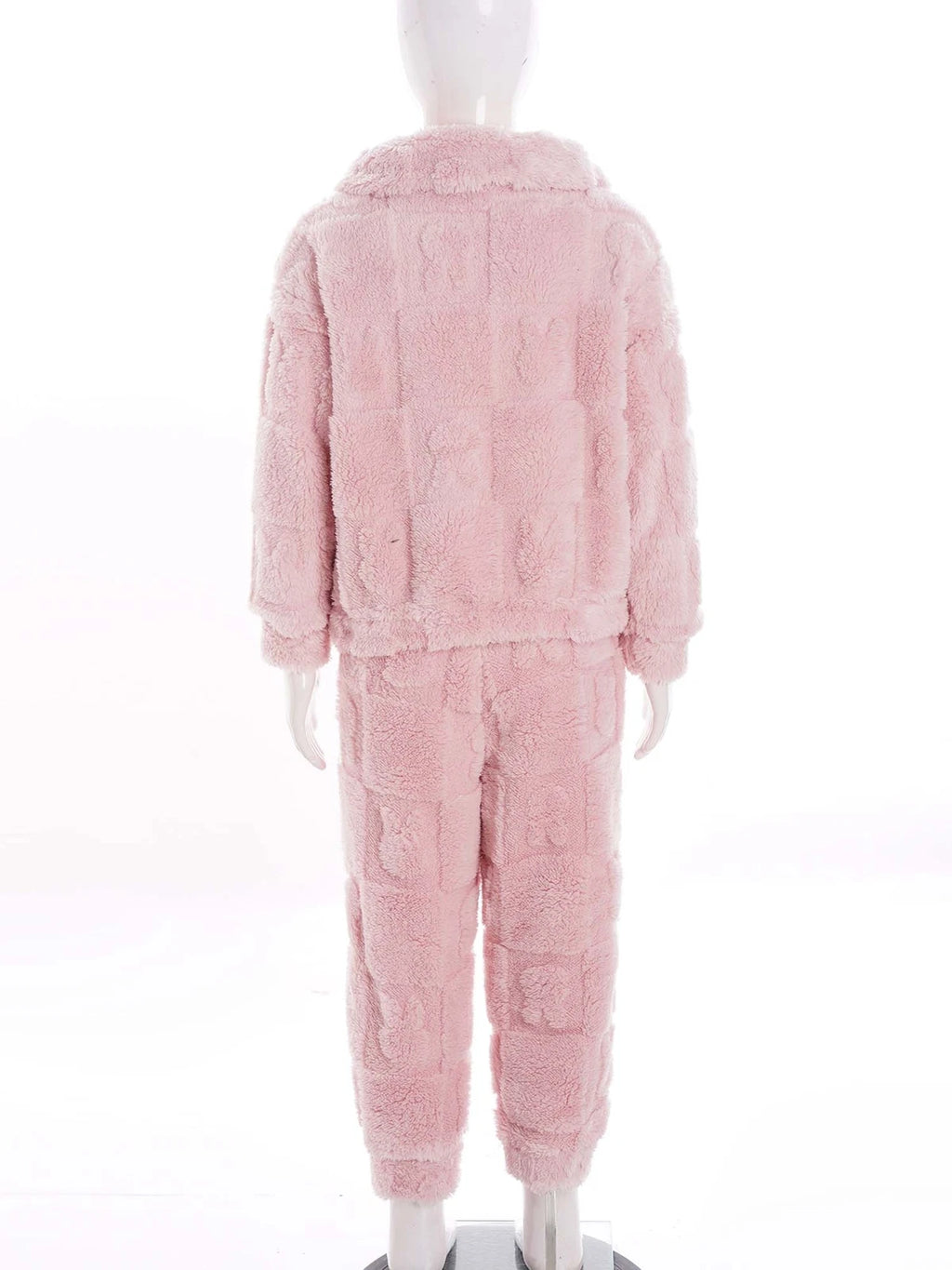 Kids Set Casual Pajamas Winter Sleepwear Elastic Waistband Top With Long Pants