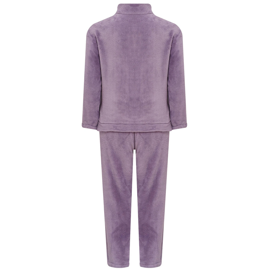 Kids Nightwear Warm Pajama Set Comfy Sleepwear Zipper Homewear 2 Piece Outfits