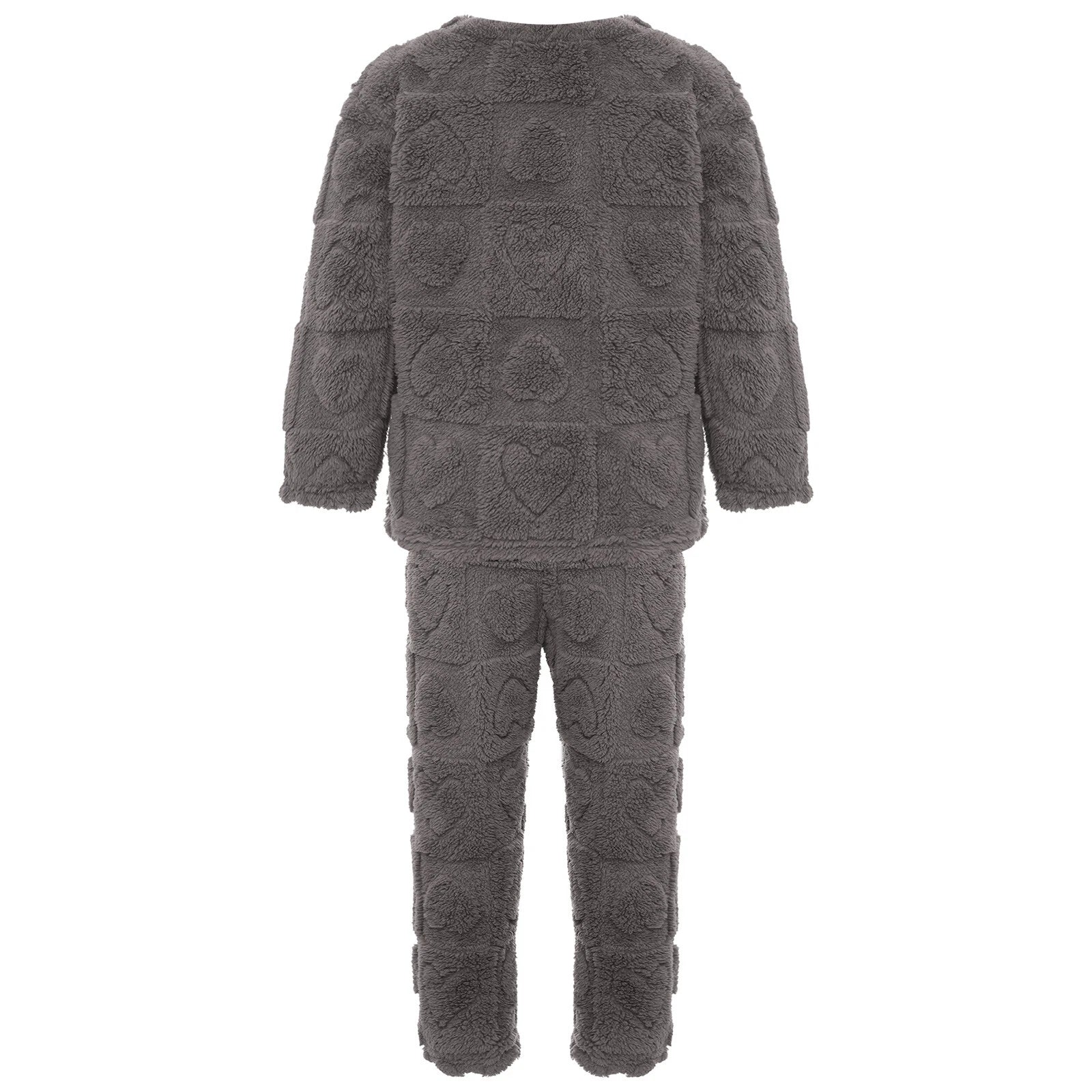 Kids Boys Girls Flannel Suit Unisex Children Pajamas Set Cute Tops With Pants