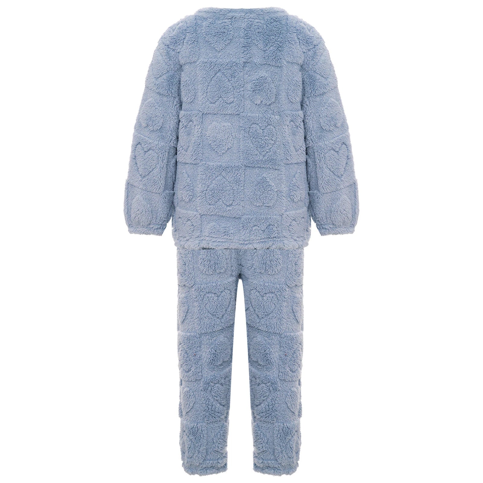 Kids Boys Girls Homewear Round Neck Tops With Pants Solid Color Pajamas Set