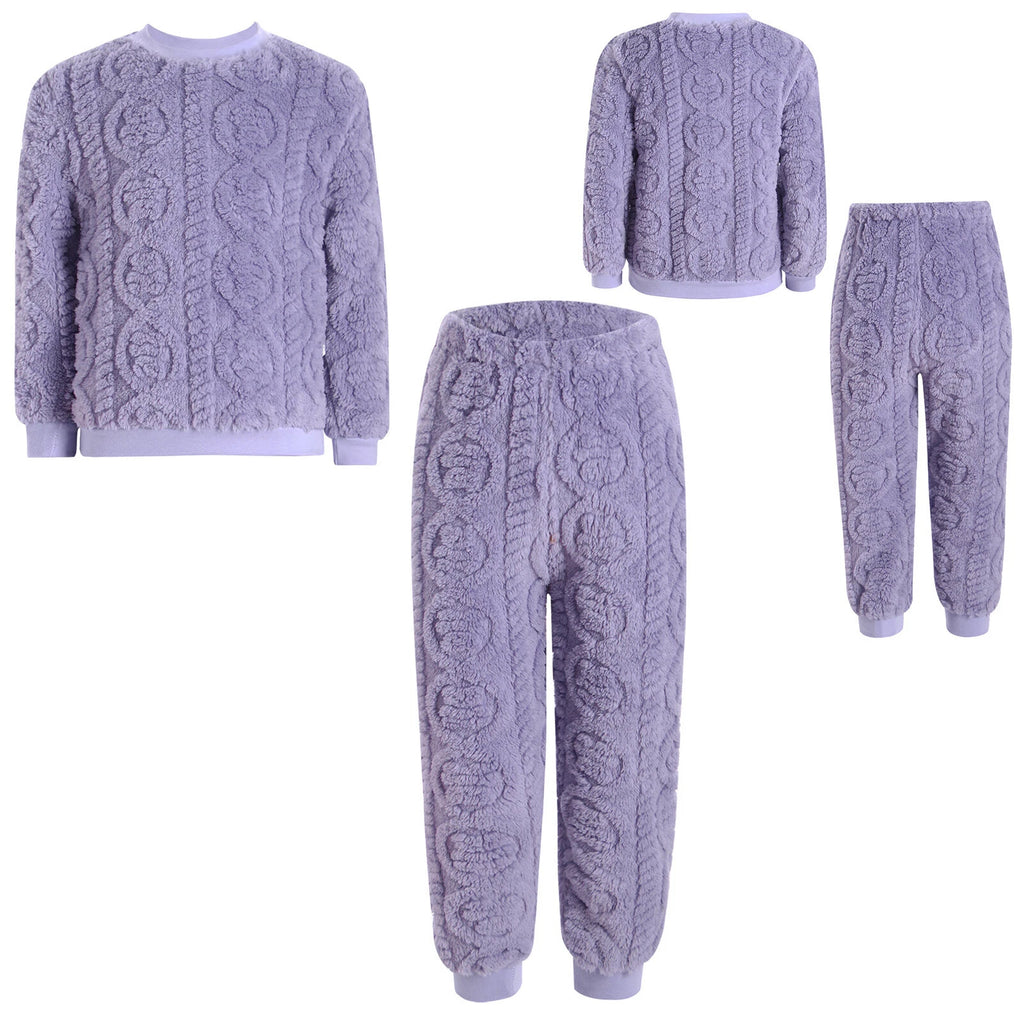 Kids Set Warm Pajamas Stand Collar Sleepwear Long Sleeve Nightwear Sleep Fancy