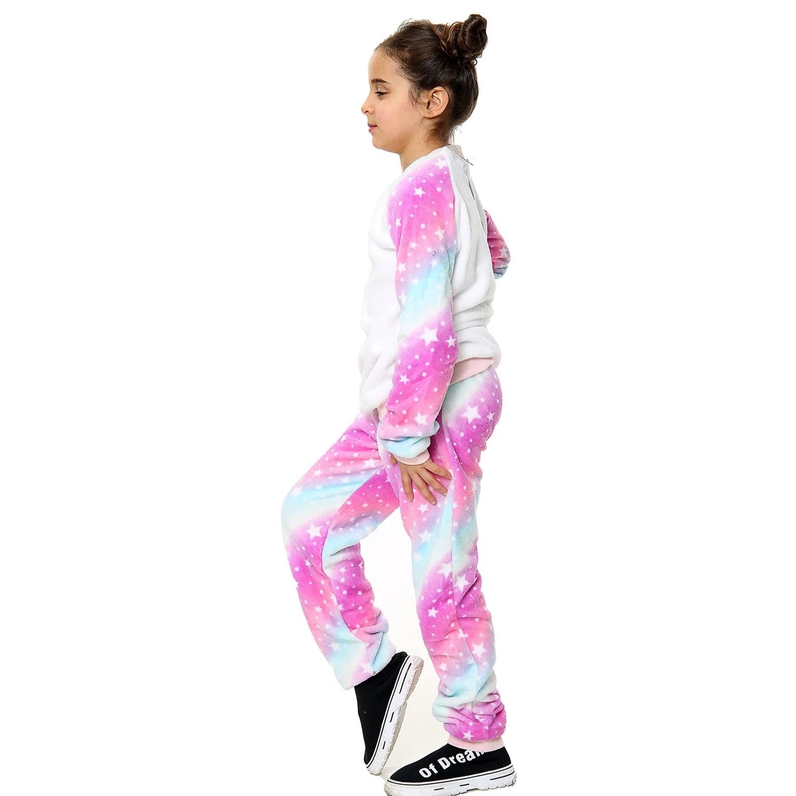 Kids Pink Galaxy Print Pyjamas Costume For Girls Age 5-13 Years