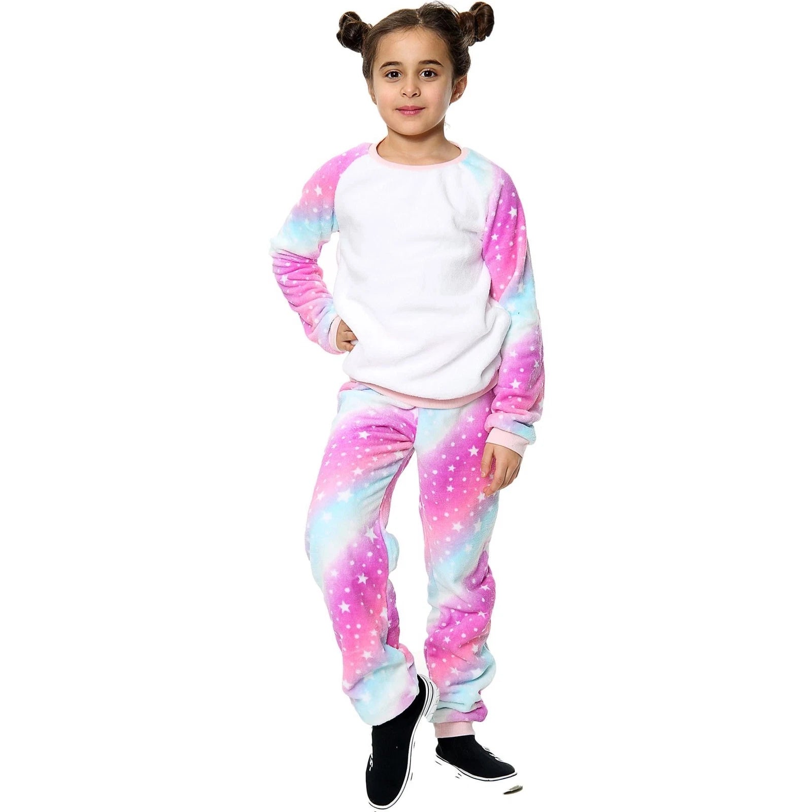 Kids Pink Galaxy Print Pyjamas Costume For Girls Age 5-13 Years