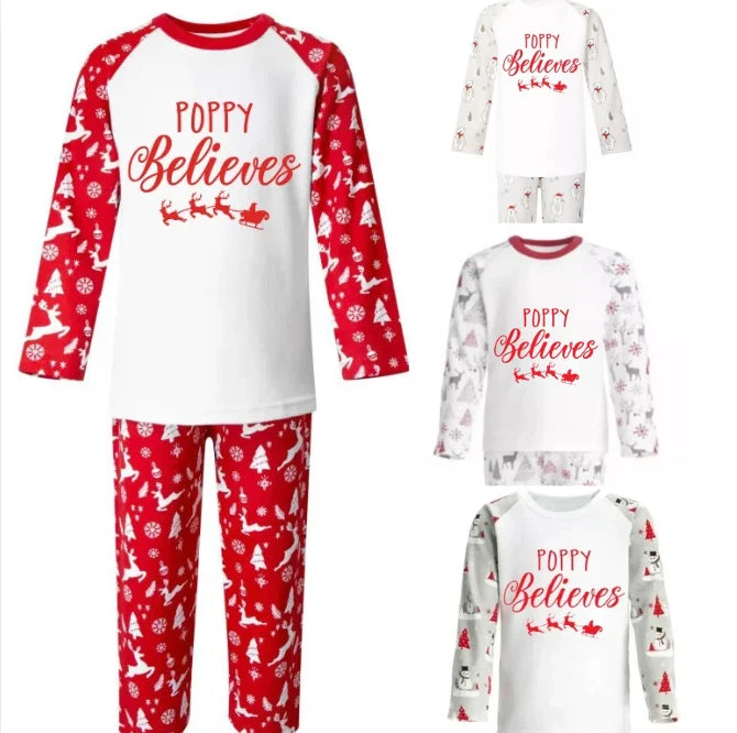 Personalised Christmas Pyjamas PJs Set  Eve Xmas Kids Children's