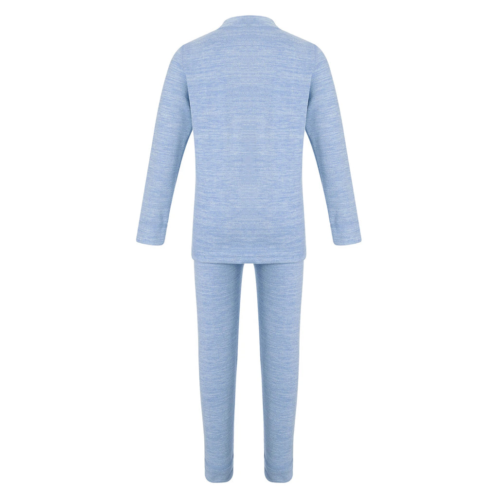 Girls Boys Pajamas Unisex Base Layer Suit Mock Neck Thermal Underwear Set Warm