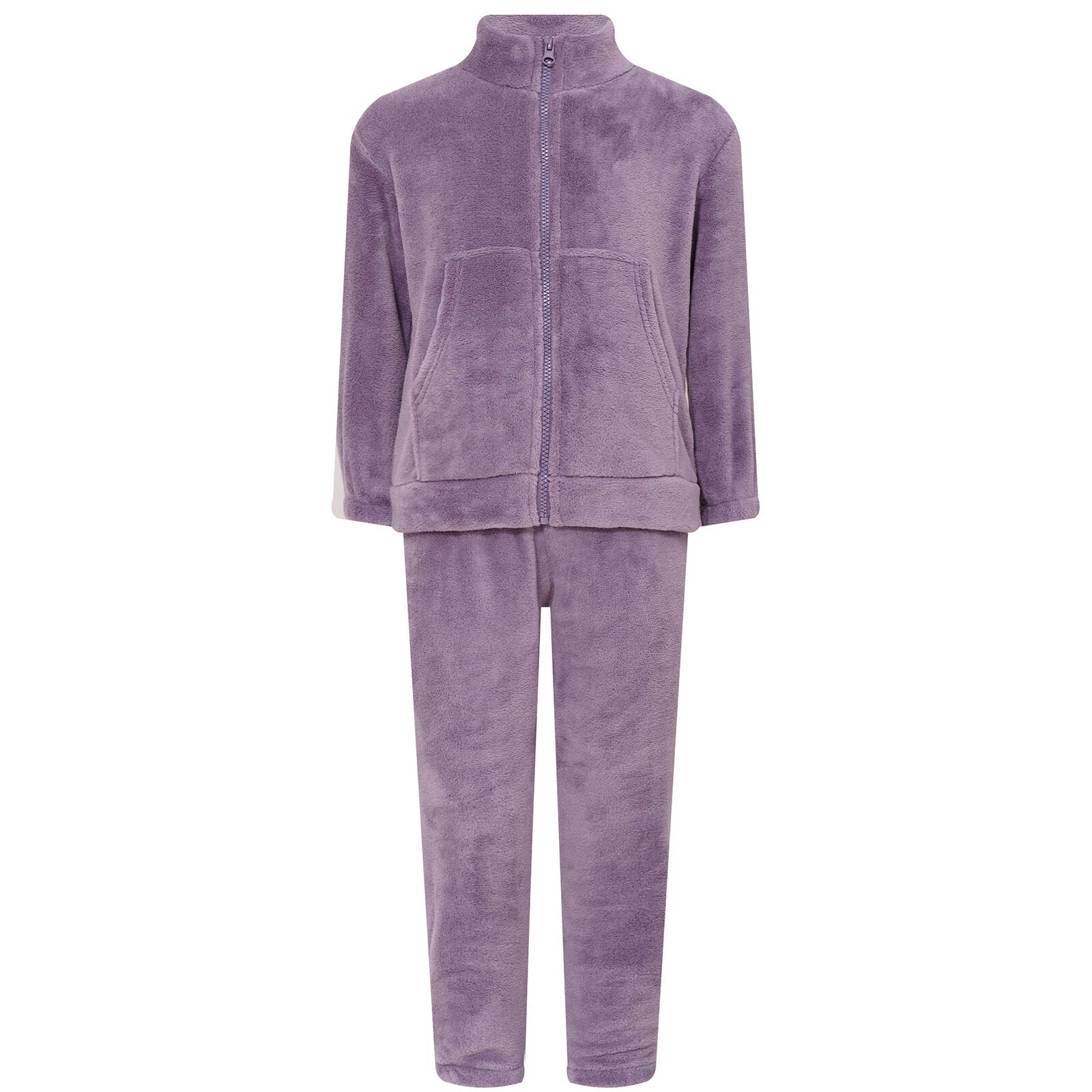 Kids Nightwear Warm Pajama Set Comfy Sleepwear Zipper Homewear 2 Piece Outfits