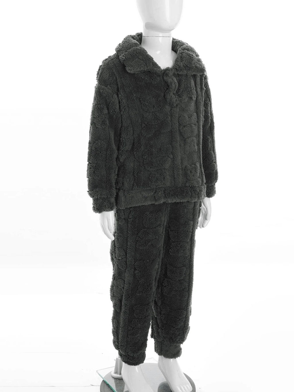 Kids Set Casual Pajamas Winter Sleepwear Elastic Waistband Top With Long Pants