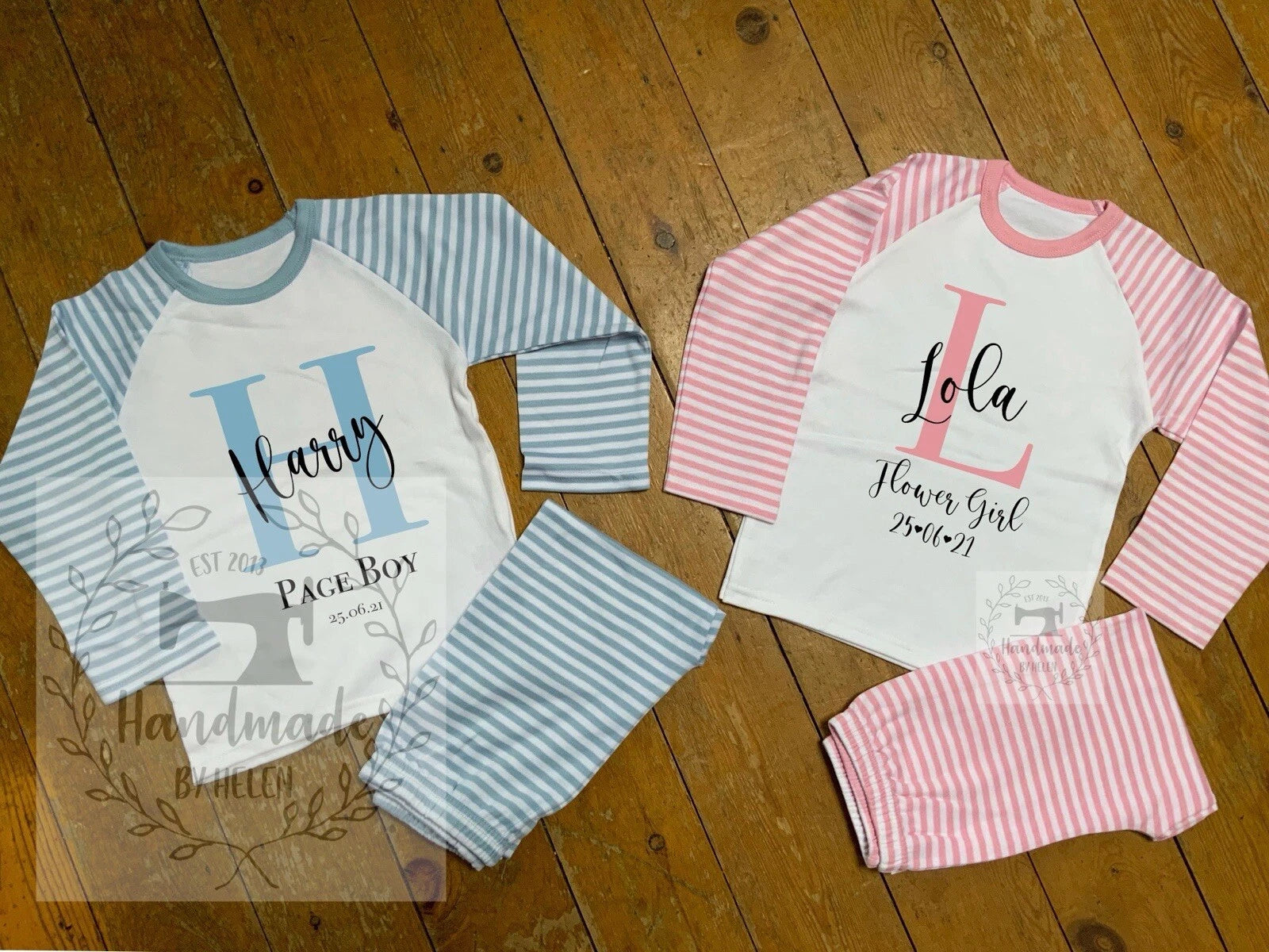 Personalised Children's Kids Flower girl Page Boy Pyjamas - Flower Girl Page Boy