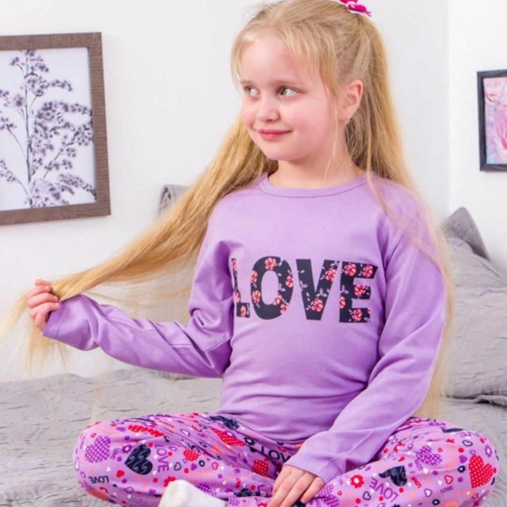 Lightweight Girls’ Pajama Set – Printed Top & Elastic Waist Pants, Any season...