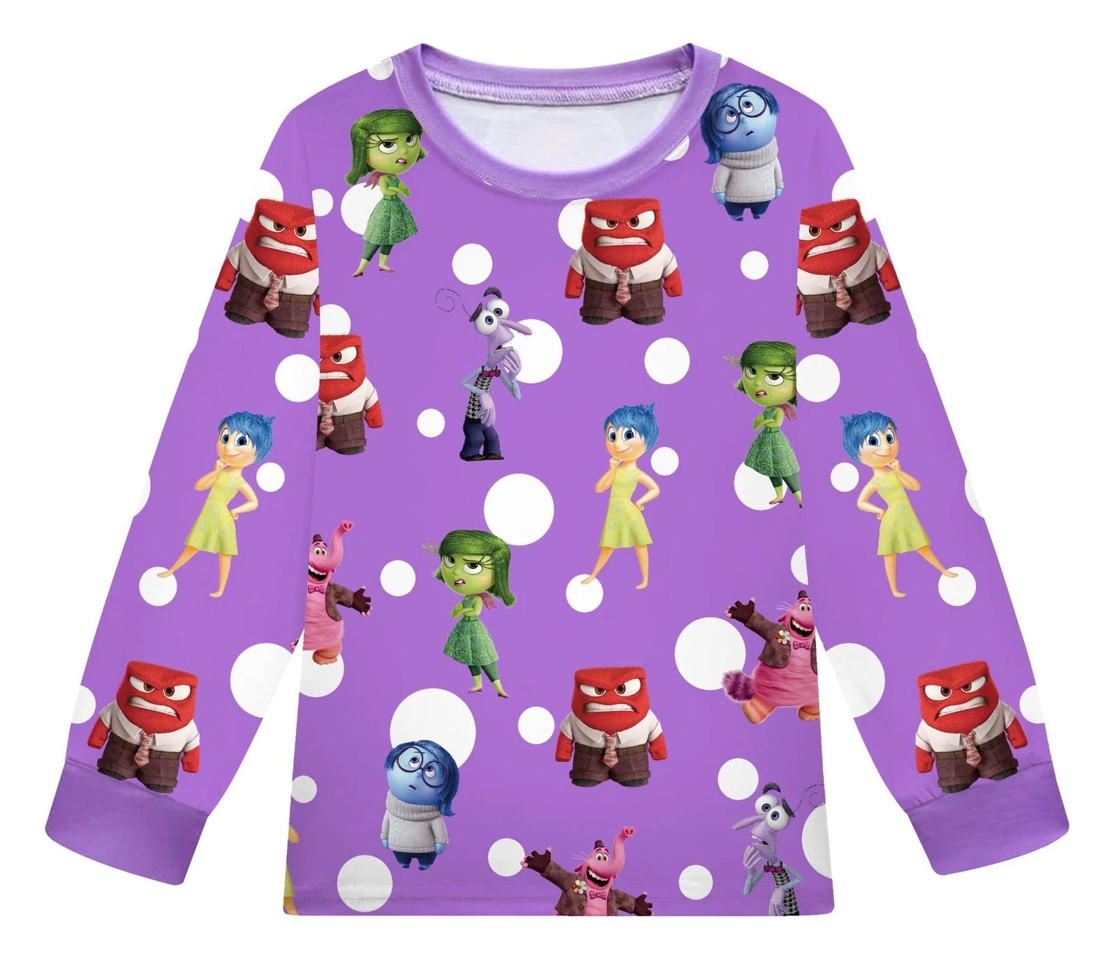 Kids Inside Out 2 Pajamas 2pcs Cartoon Long-sleeved Pyjamas Long Pyjama Pant Set