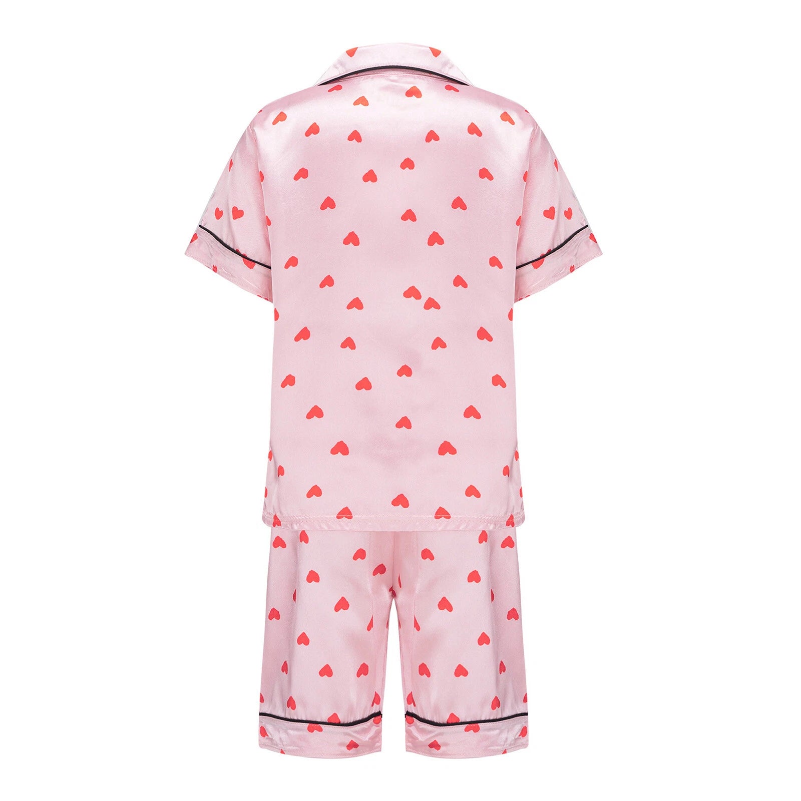 Boys Girls Pajamas Set Sleepwear Button Closure Top Shorts Nightwear Loungewear
