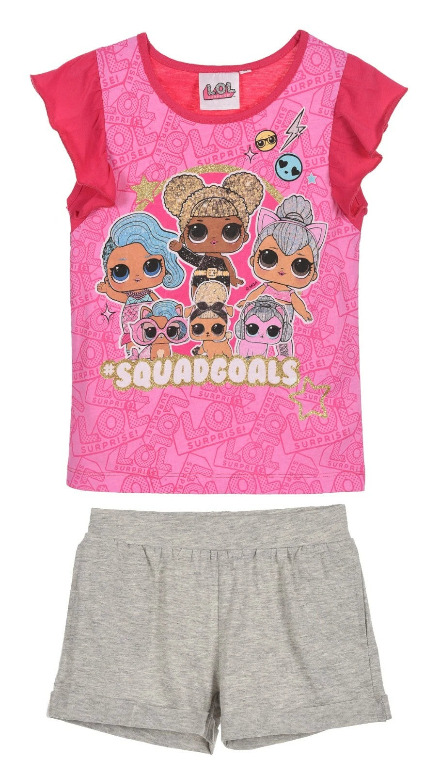 Girls LOL Surprise Character Short Pyjamas Nightwear Shorties Pjs Age 3-10 Years