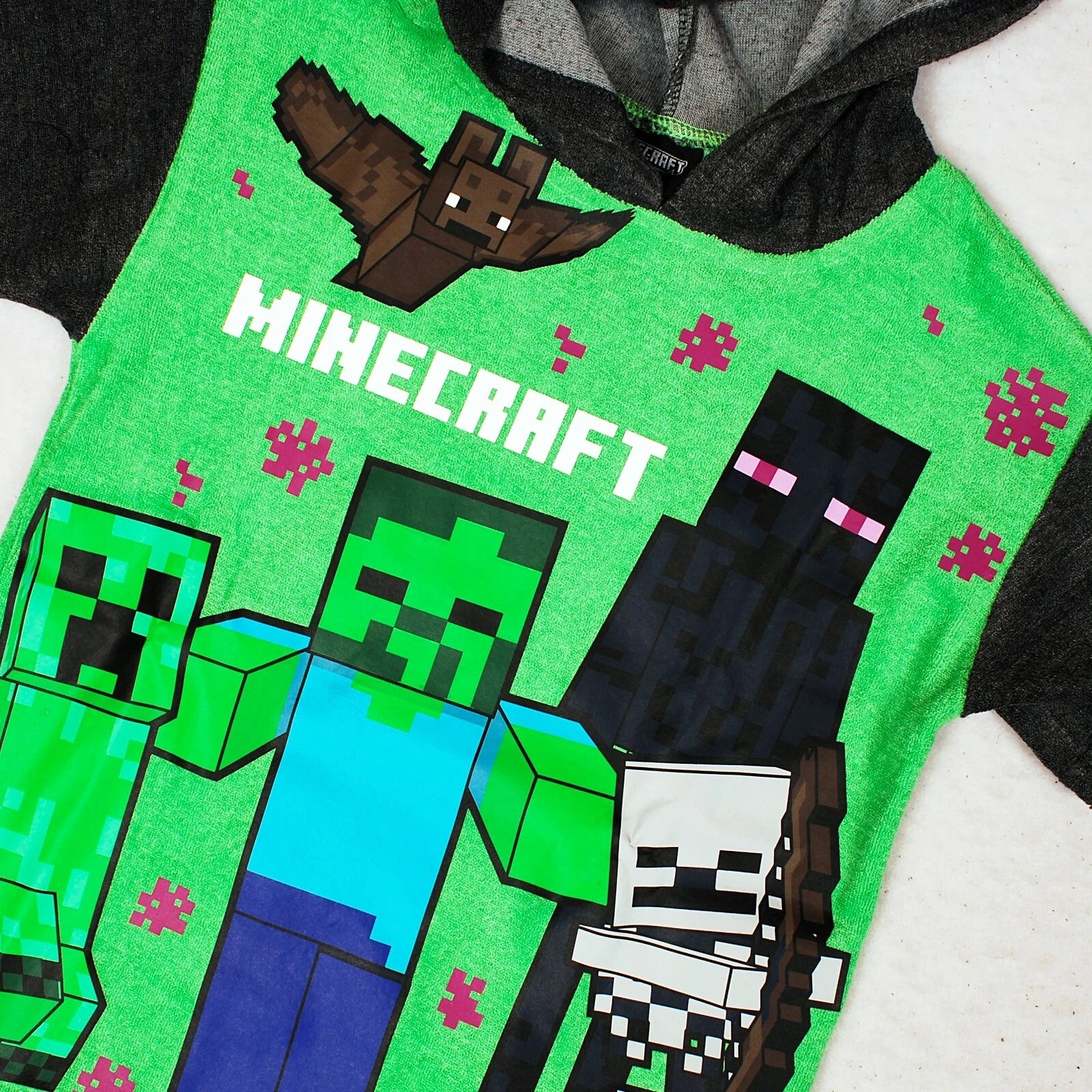 Boys Minecraft Towelling Set Pyjama Leisure Loungewear T Shirt Shorts 7-14 Yrs
