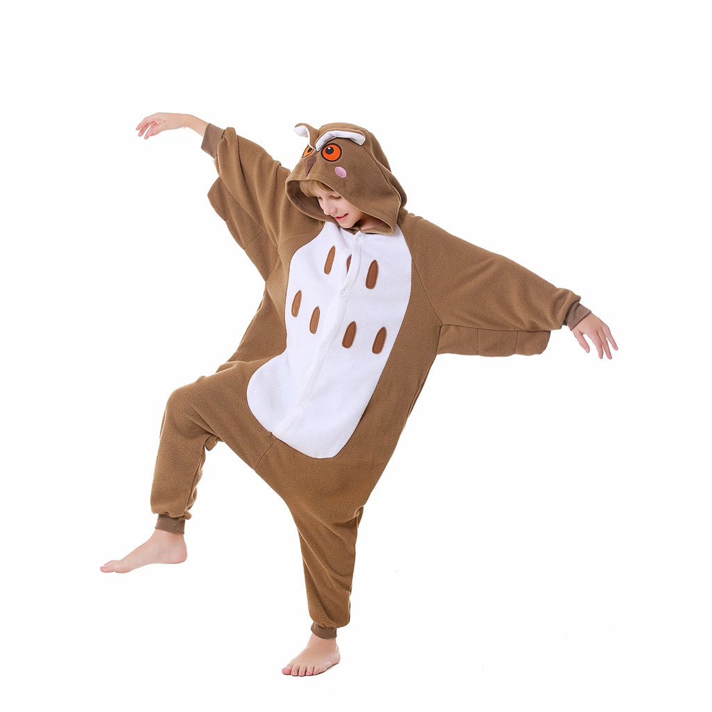 CANASOUR Kids Owl One-piece Pajamas Halloween Christmas Cosplay Costumes