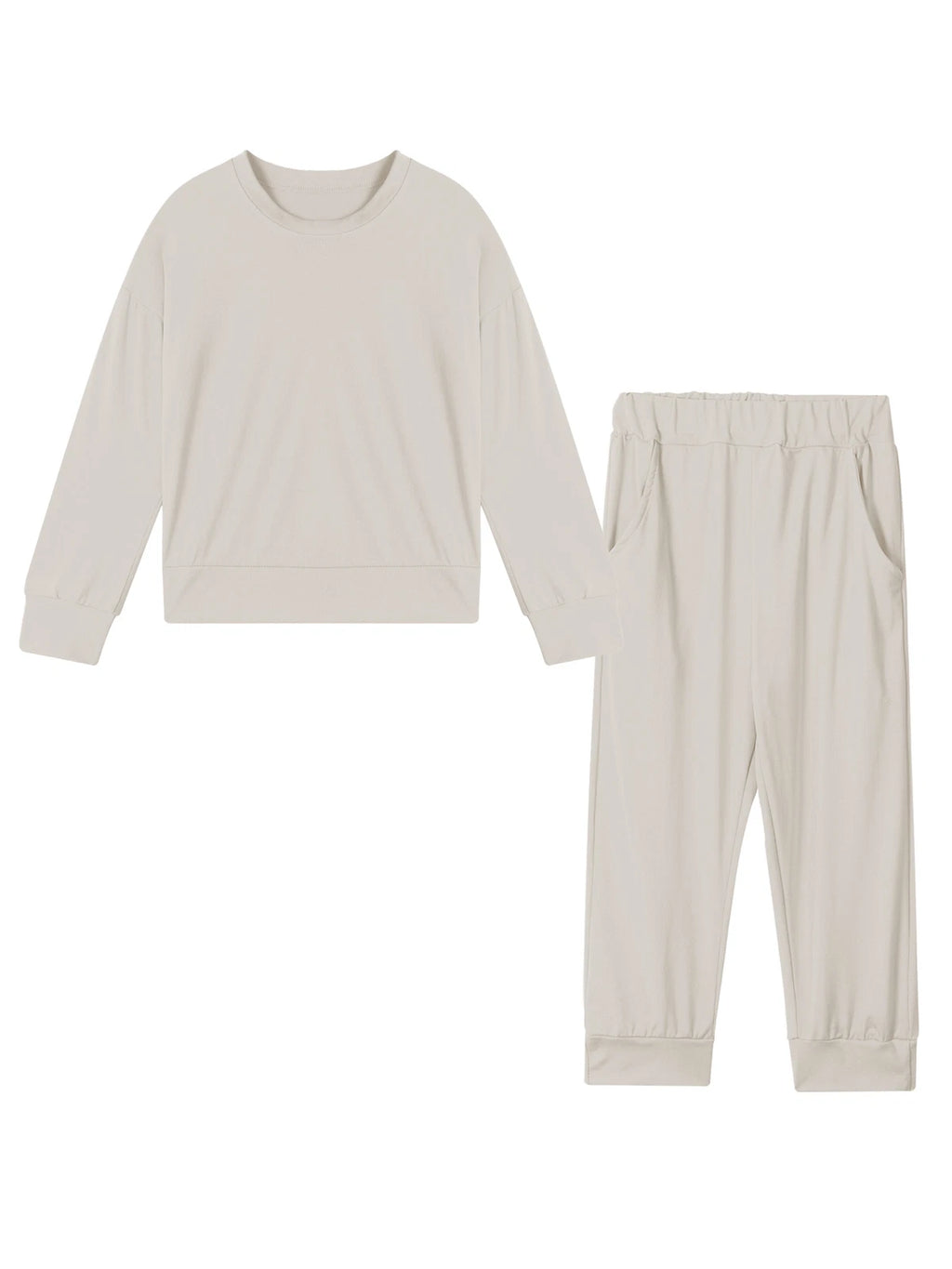 Kids Pajamas Set Flannel Sleepwear Bear Tops Pullover with Plush Pants Trousers