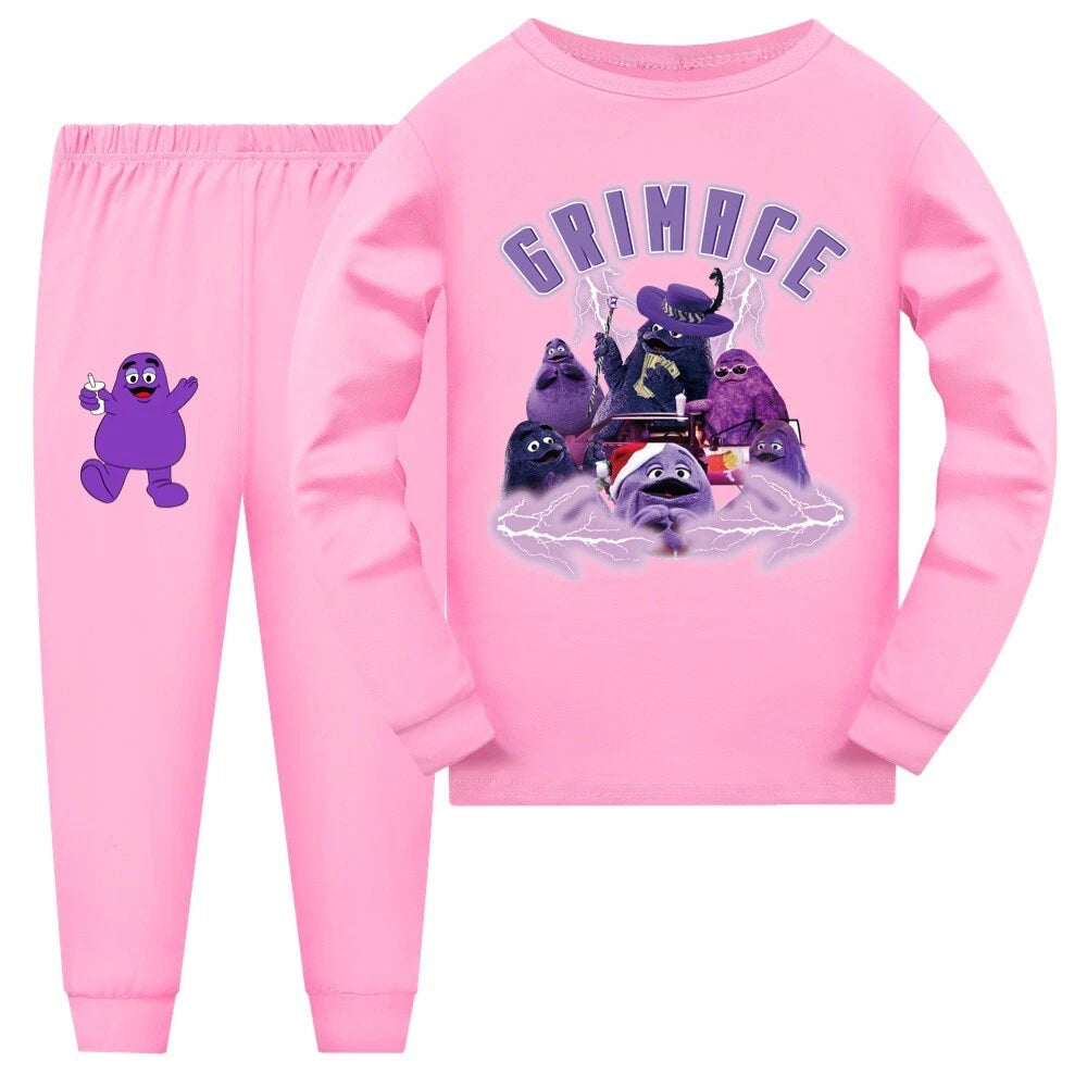 Children's Grimace Purple Print Fashionable Pajamas Casual Suit Daily Gift Hot