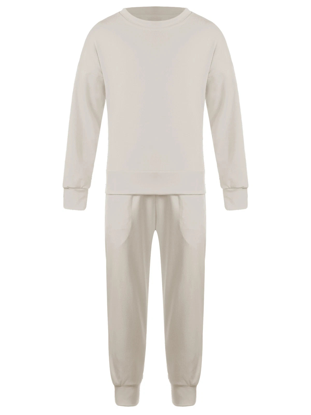 Kids Pajamas Set Flannel Sleepwear Bear Tops Pullover with Plush Pants Trousers