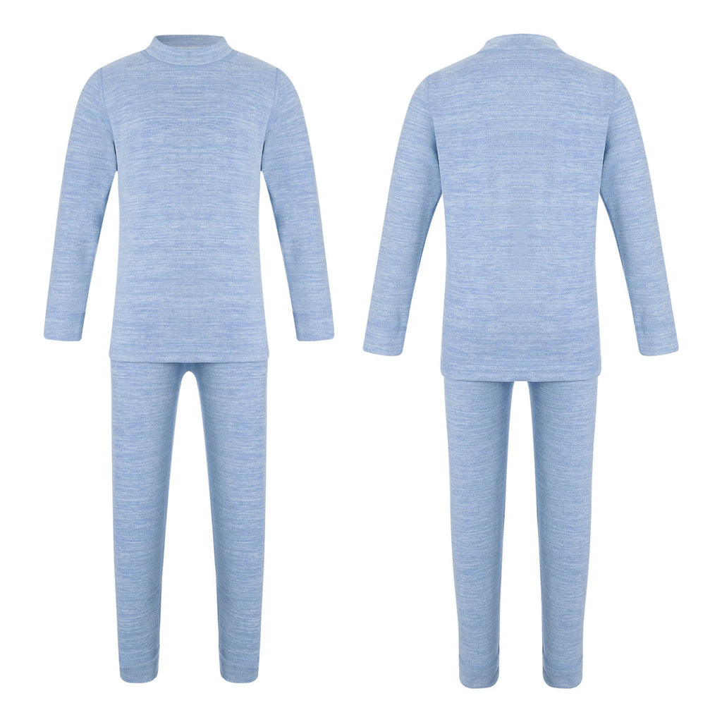 Girls Boys Pajamas Unisex Base Layer Suit Mock Neck Thermal Underwear Set Warm