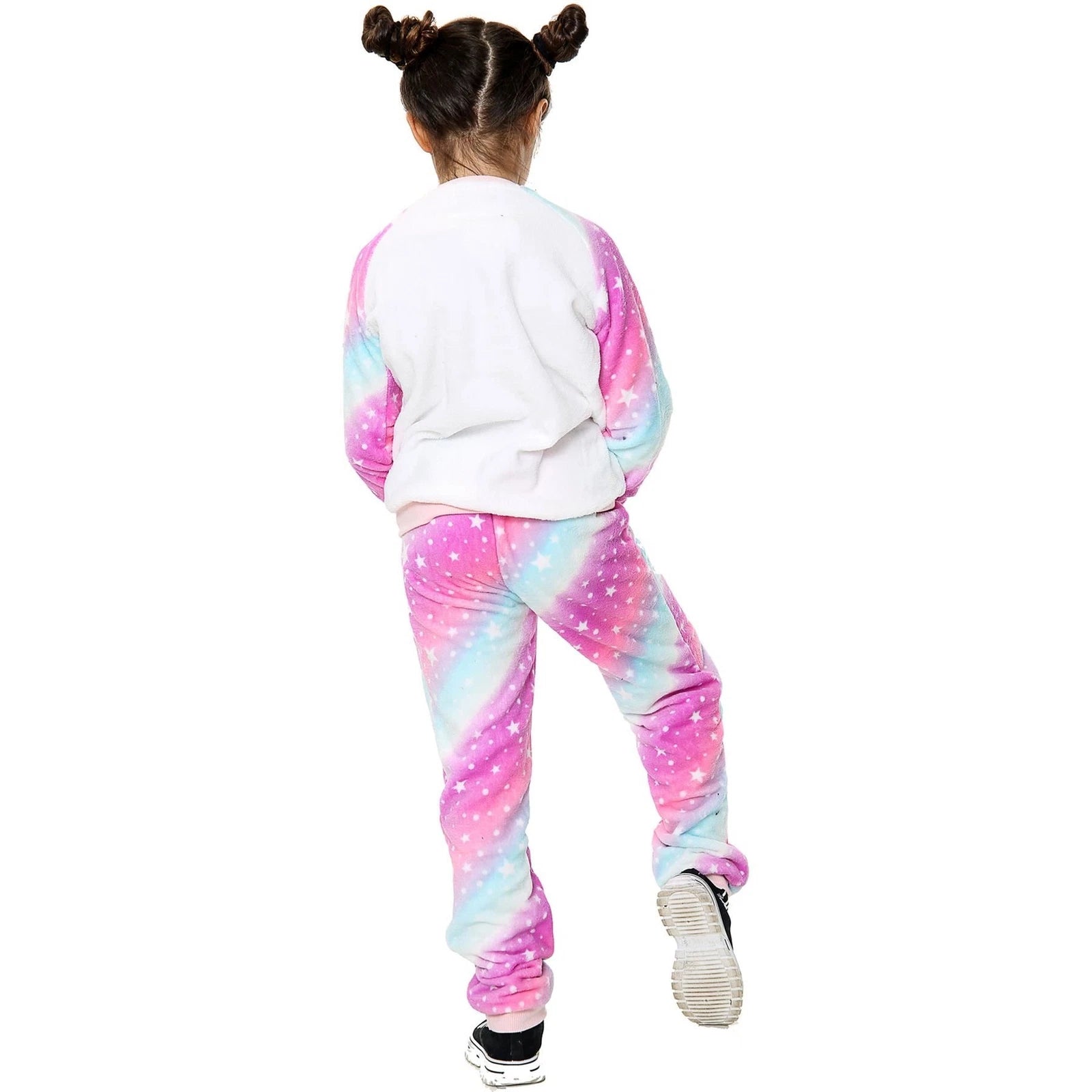 Kids Pink Galaxy Print Pyjamas Costume For Girls Age 5-13 Years