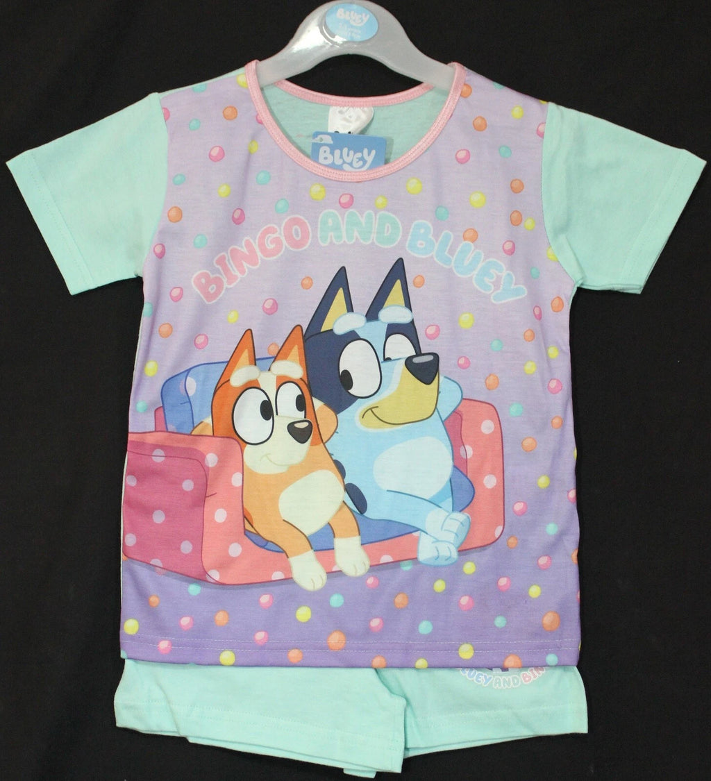 BLUEY Girl's Short Pyjamas / Shorty/Summer PJs Sizes 18 Months-5 Years