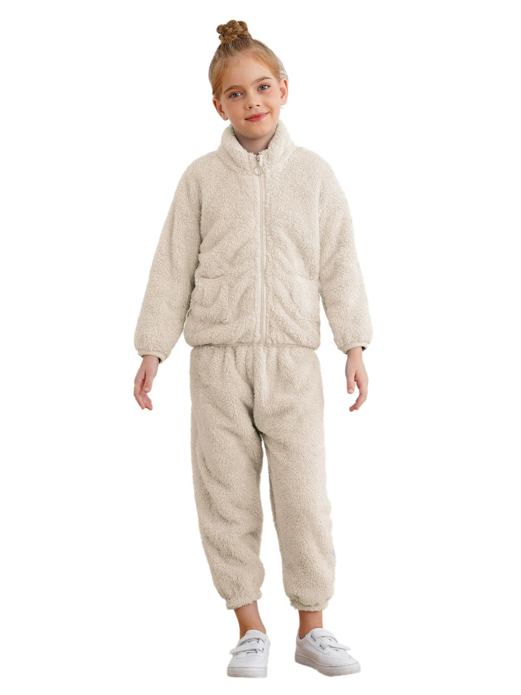 Kids Boys Girls Homewear Long Sleeve Outfits Zipper Pajama Set Comfy Sleepwear