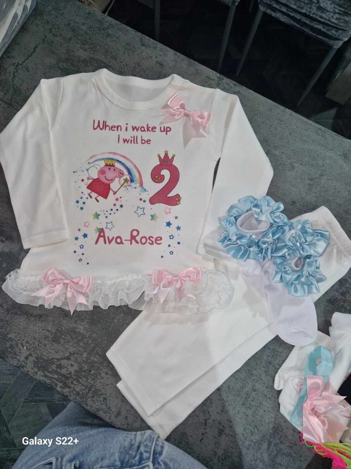 Personalised Birthday Pyjamas Girls When I Wake Up I Will Be  frilly and bows