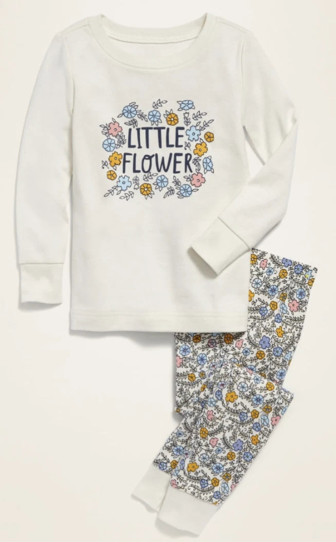 OLD NAVY TODDLER GIRL LITTLE FLOWER PAJAMA SET. NEW WITH TAG.