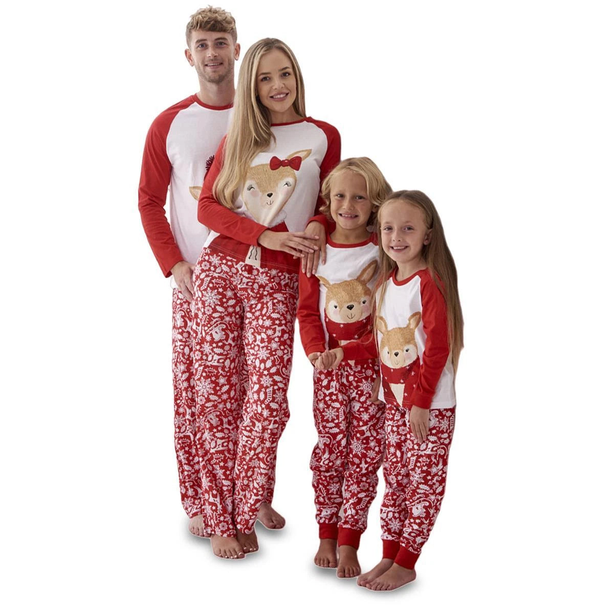 Christmas Family Matching Pyjamas XMAS Adult Kids Nightwear PJS 100% Cotton UK