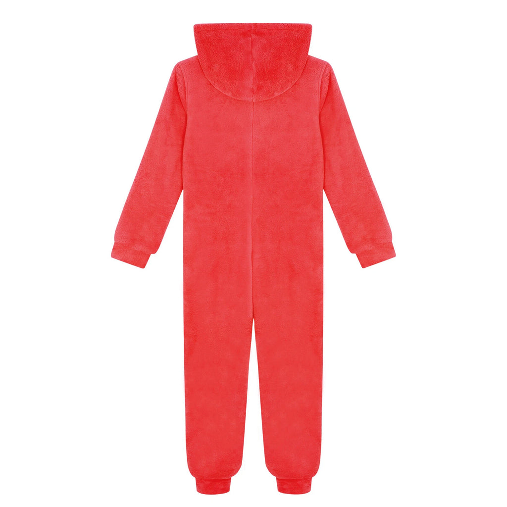 Unisex Kids Fleece Hooded Jumpsuit for Boys Girls Zip-up One Piece Pjs Sleepwear