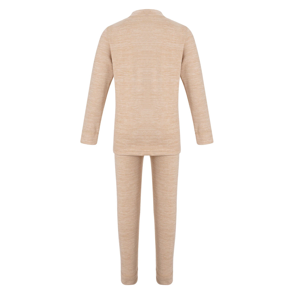 Girls Boys Pajamas Unisex Base Layer Suit Mock Neck Thermal Underwear Set Warm