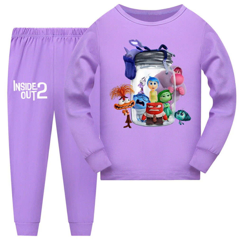 Inside Out2 Pyjamas Loungewear Sleepwear Outfits Kids Girls Boys Long Sleeve-
