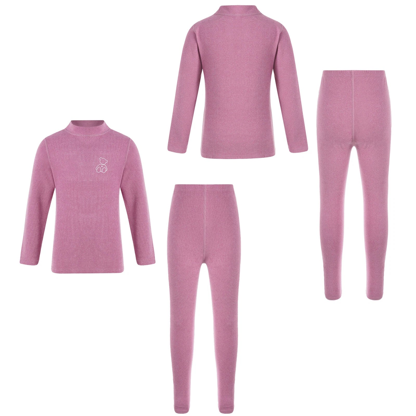 Kids Boys Girls Top Workout Tees Base Sleepwear Pajamas Set Exercise Suit Layer