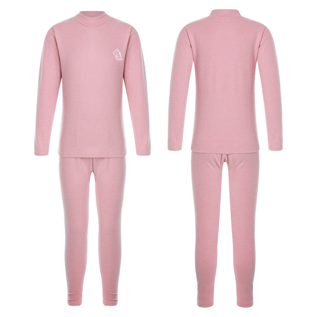 Kids Boys Girls Thermals Sets Pajamas T-shirt And Tights Suit Warm Active Home