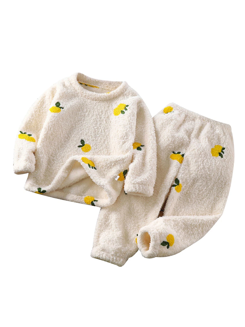 Unisex Kids Sleepwear Girls Set Print Pajamas Pullover Round Neck Cute Suit Top