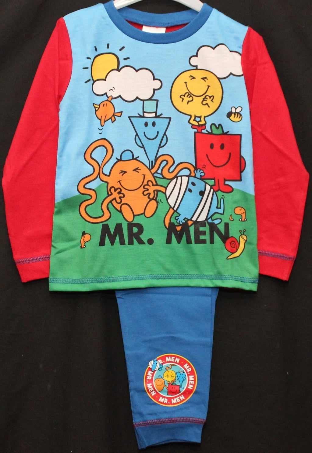 MR MEN Boys Pyjamas/ Red & Blue Long-Sleeved PJs Sizes 18 Months-5 Years