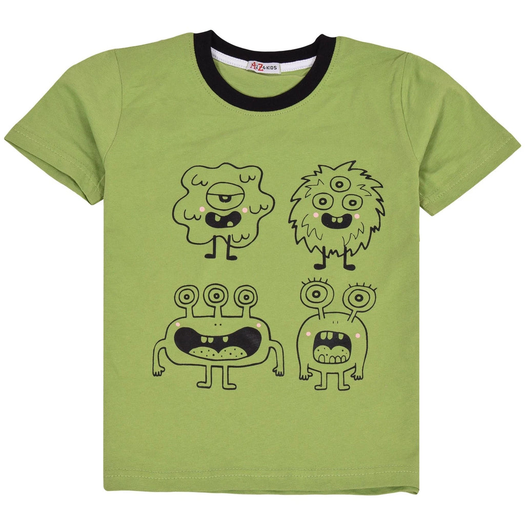 Kids Girls Boys Monster Pyjamas 2 Piece Cotton Set Age 5-13 Year