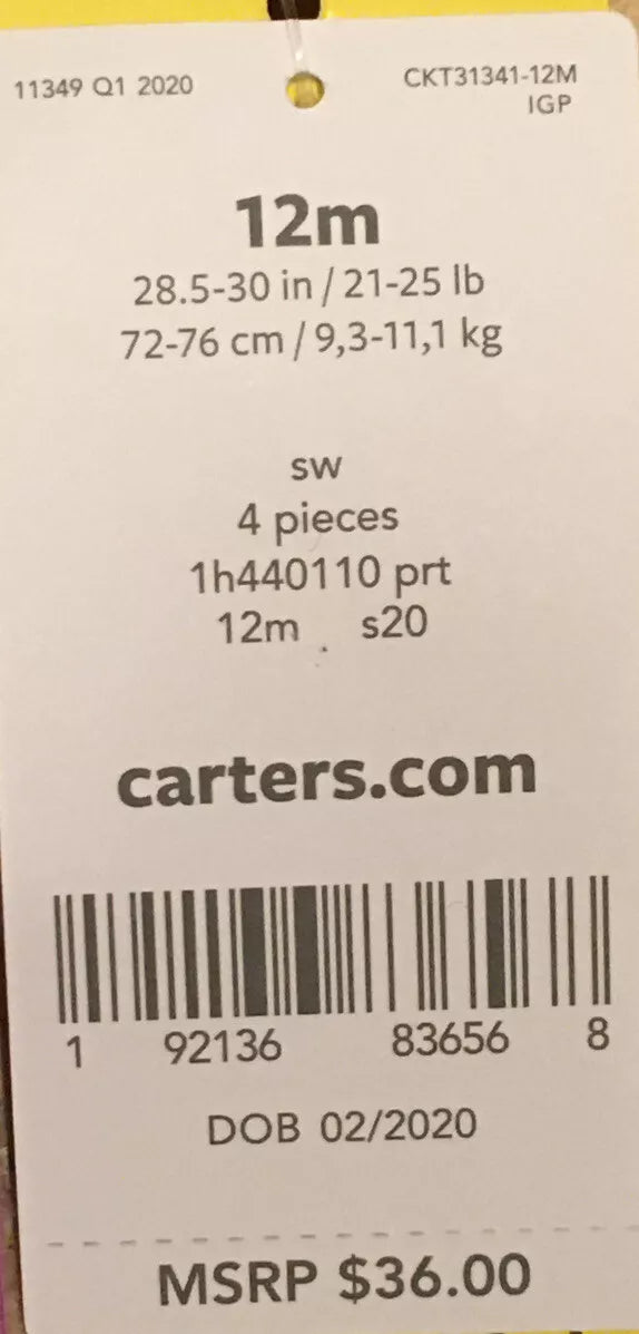 CARTER’S Pajamas Baby/Toddler 2PC-4PC Cotton Snug Fit Short-Sets 9M,-24M, 4T NWT