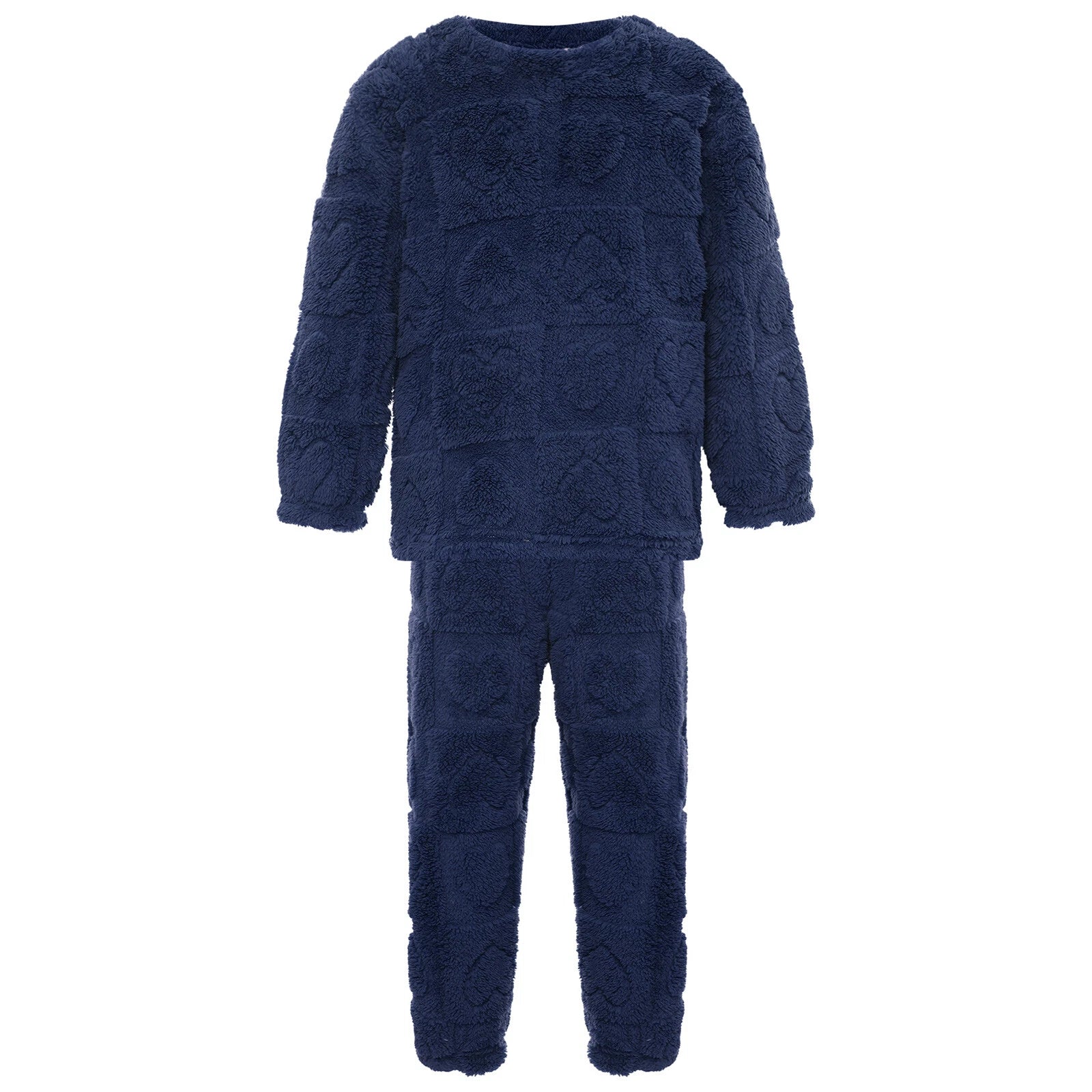 Kids Boys Girls Flannel Suit Unisex Children Pajamas Set Cute Tops With Pants