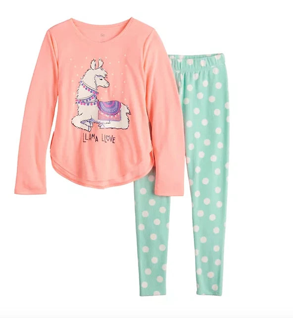SO Girls (2 Pc) Tunic & Thermal Leggings + Socks PAJAMA SET Sizes  16 or 18  NWT