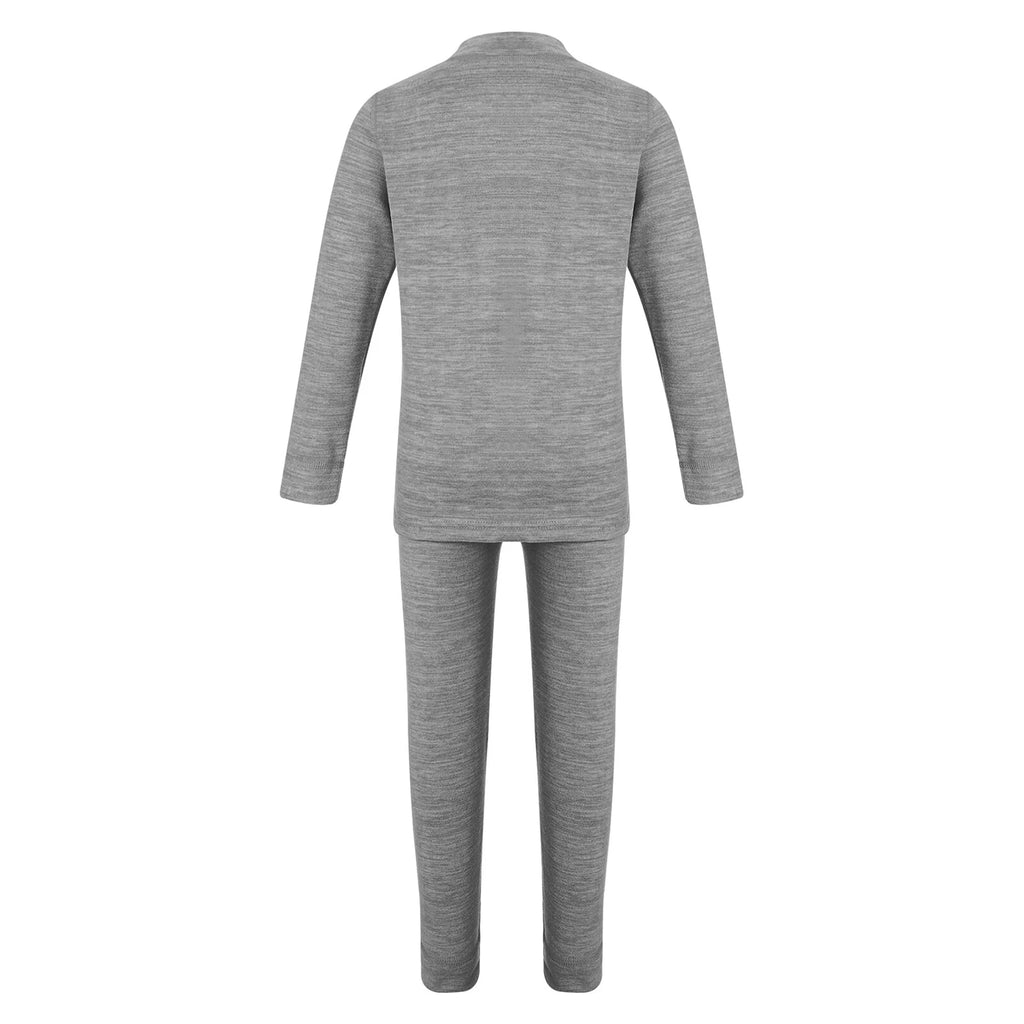 Girls Boys Pajamas Unisex Base Layer Suit Mock Neck Thermal Underwear Set Warm