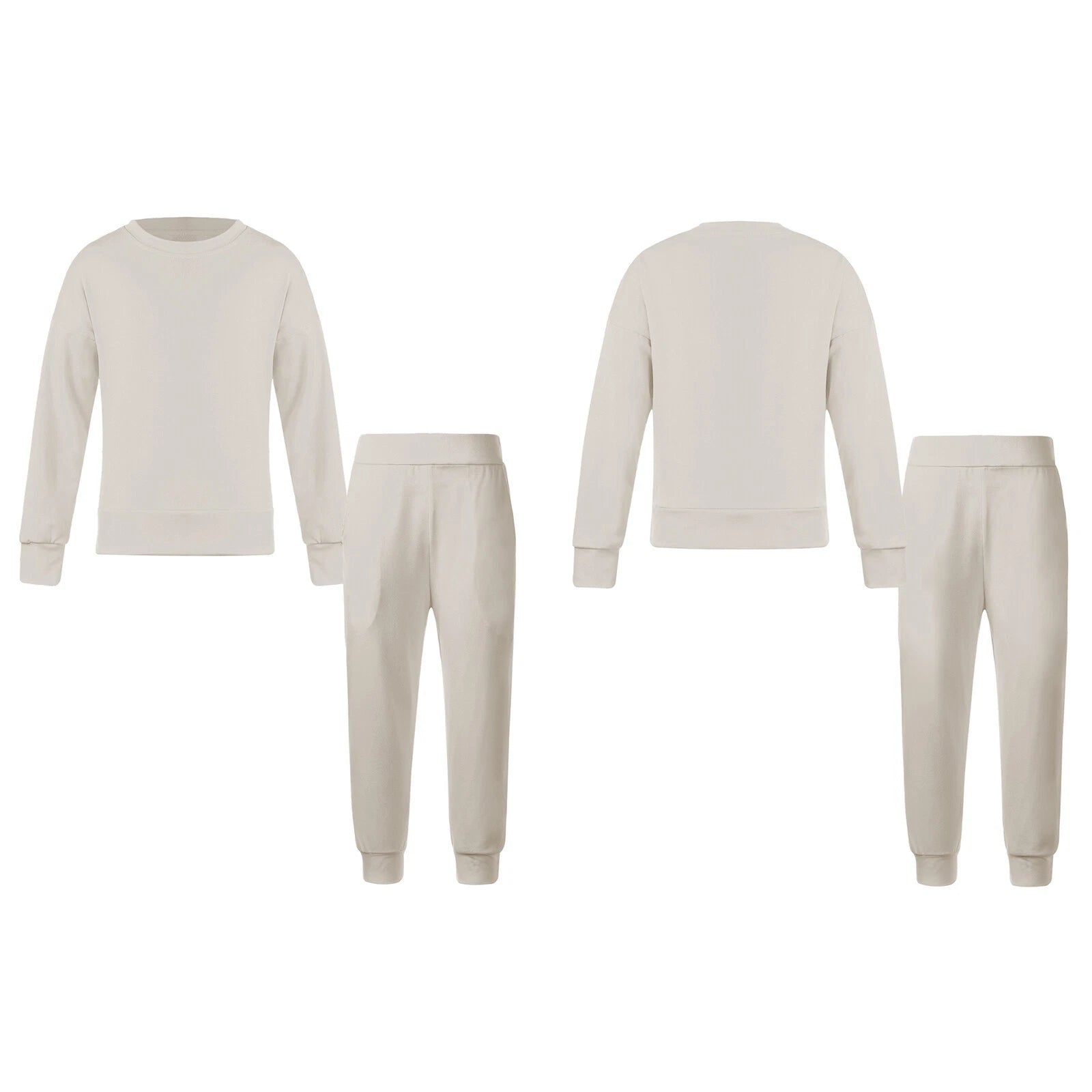 Kids Pajamas Set Flannel Sleepwear Bear Tops Pullover with Plush Pants Trousers