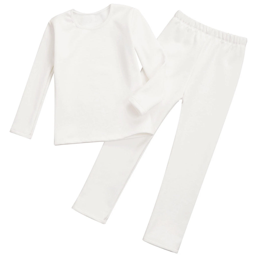 Kids Girl's Pajamas Set Training Sleepwear Round Neck Pullover And Pantyhose