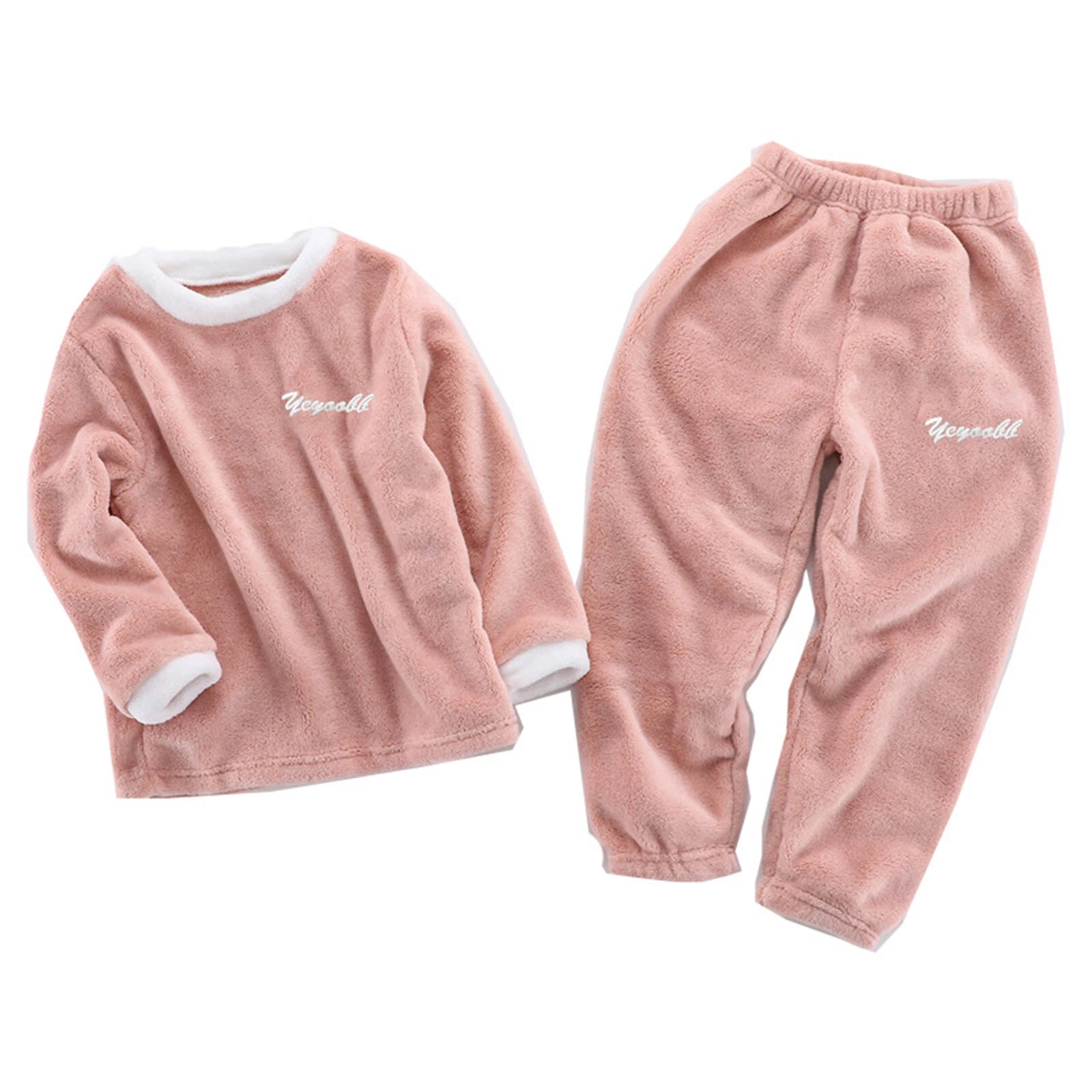 Girls Boys Pajamas Suit Long Sleeve Tops with Pants Sleepwear Winter Nightwear