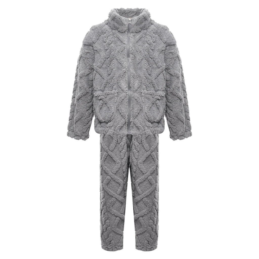 Unisex Kids Outfit Homewear Set Tops With Pants Pajamas Long Sleeve Loungewear