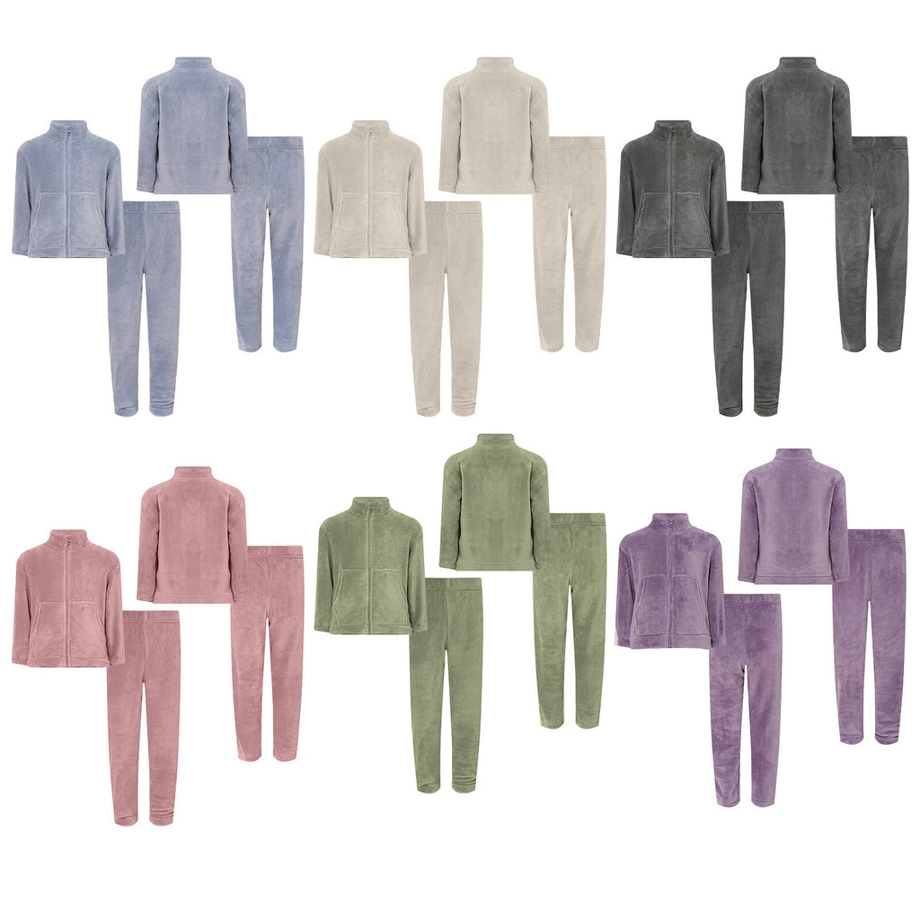 Kids Pajama Set Flannel Nightwear Soft Sleepwear Long Sleeve Homewear Fuzzy