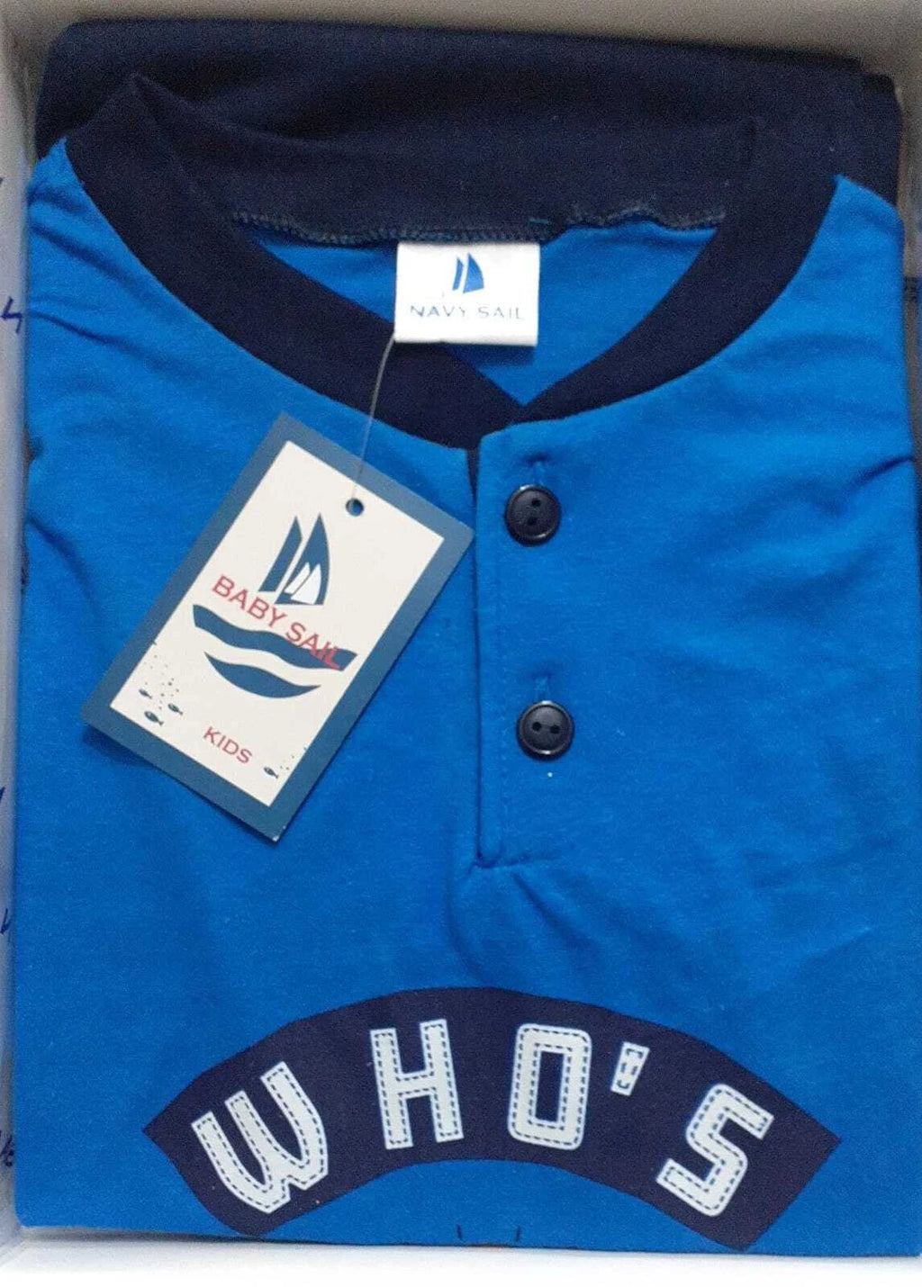 Child's pajamas nightwear long sleeve in cotton jersey Baby Sail