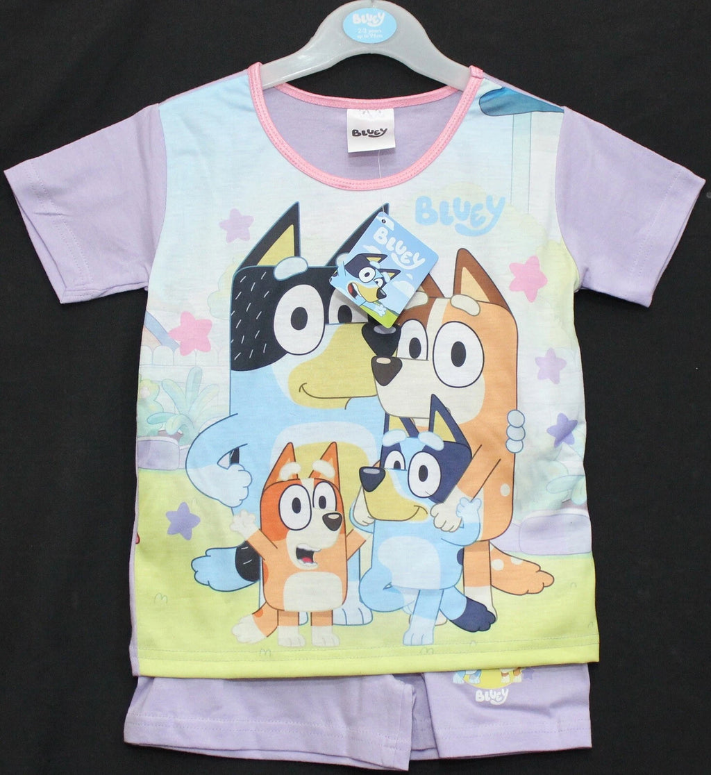 BLUEY Girl's Short Pyjamas / Shorty/Summer PJs Sizes 18 Months-5 Years