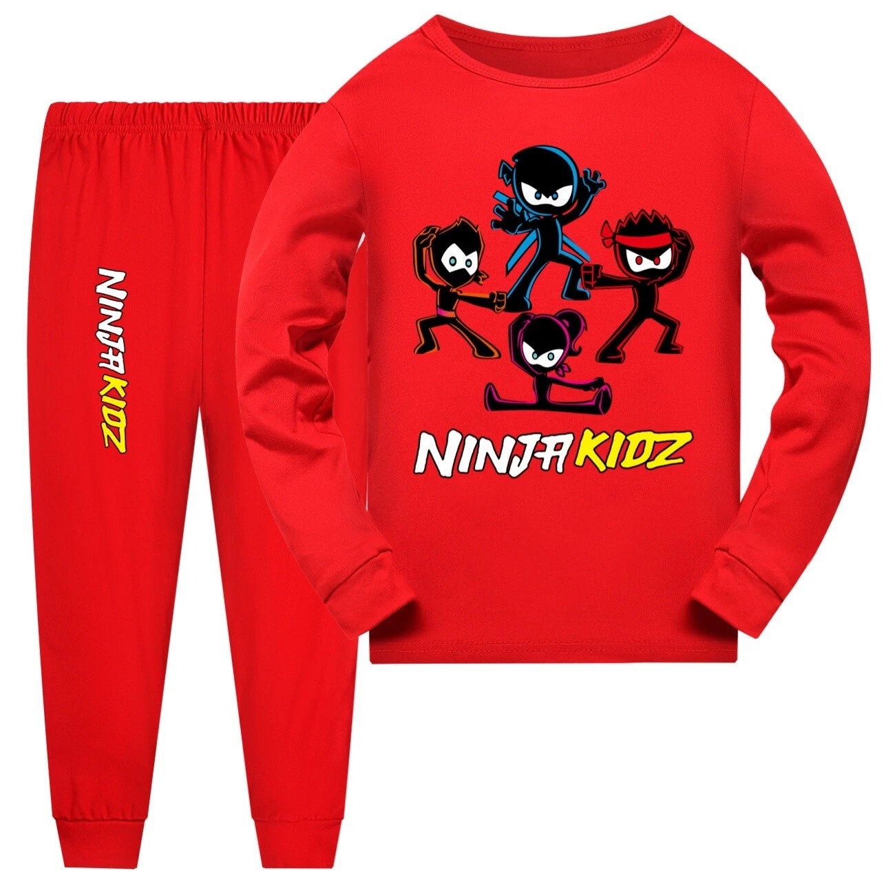 110-170 Ninja Kids Ninja Kids Kids Long Sleeve Trousers Pajamas Suit HighQuality