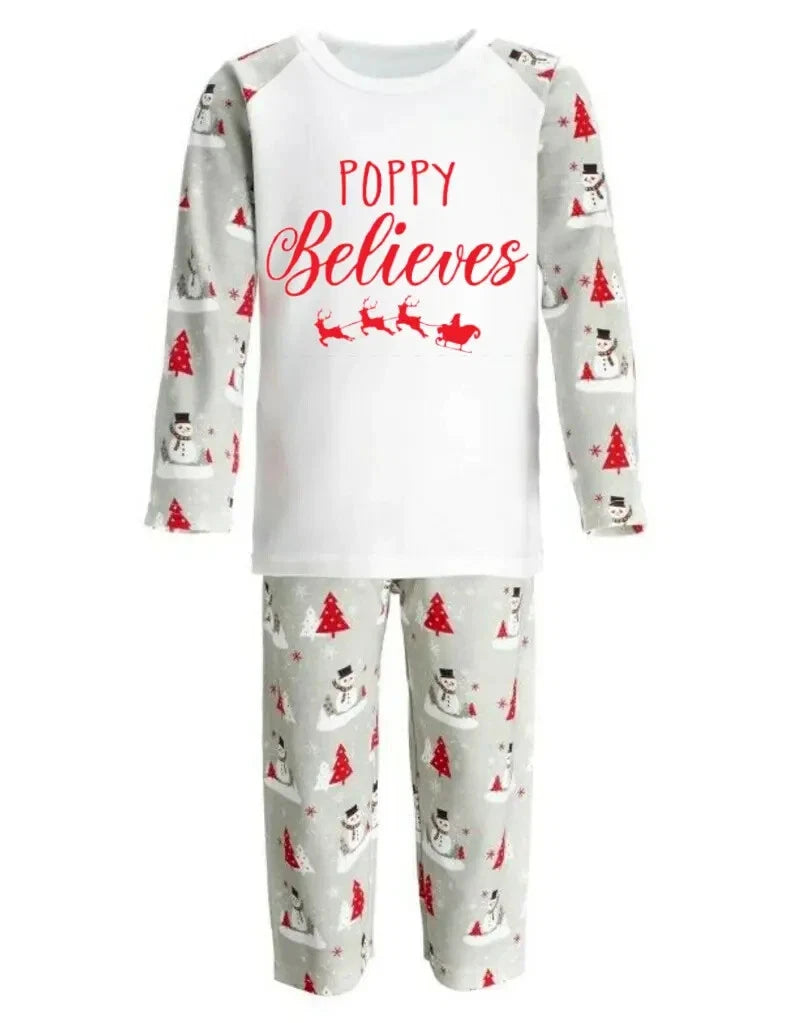 Personalised Christmas Pyjamas PJs Set  Eve Xmas Kids Children's