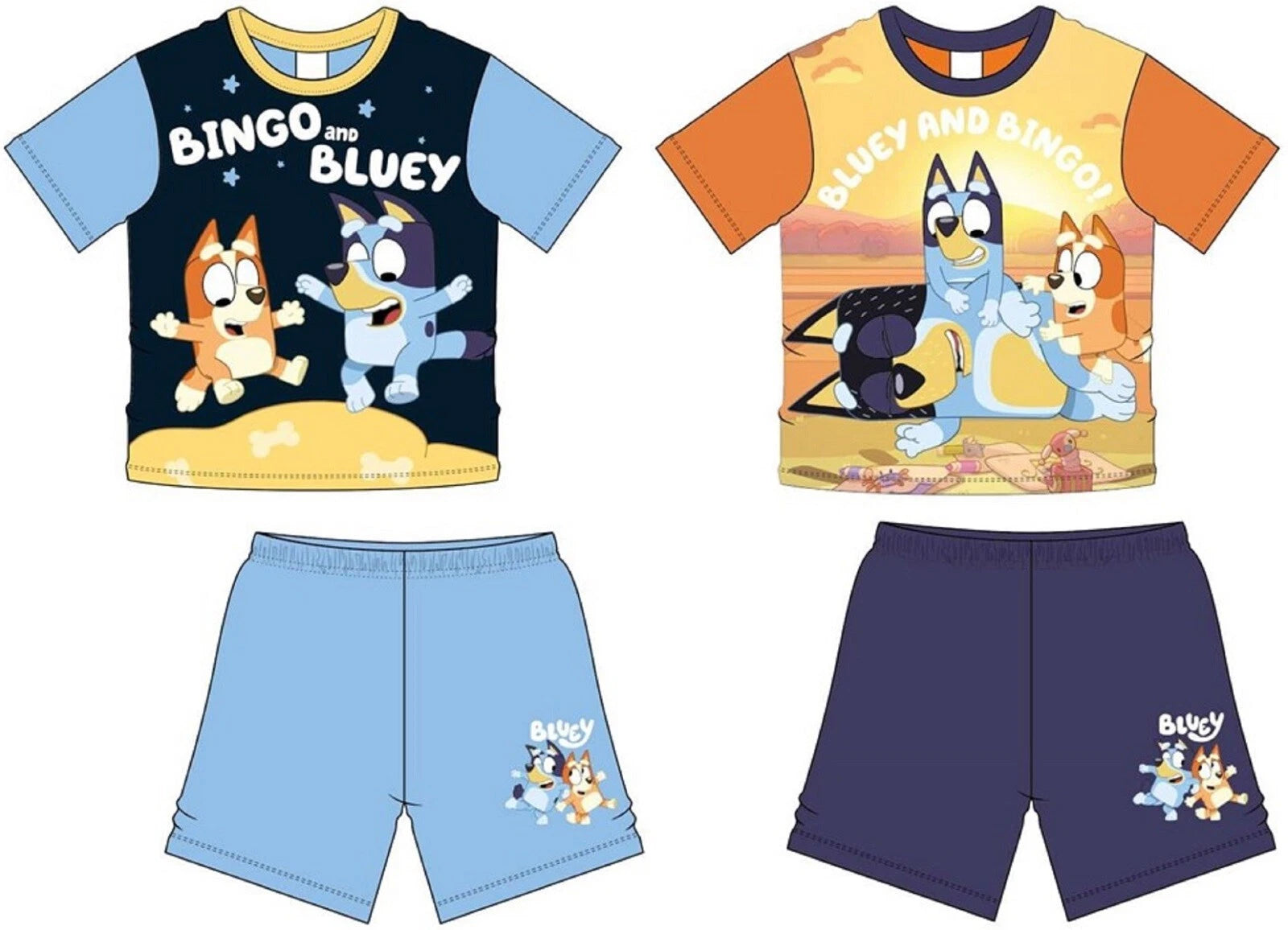BLUEY Boy's Short Pyjamas /BLUEY & BINGO Summer/ Shorty PJs Sizes 1.5-5 years